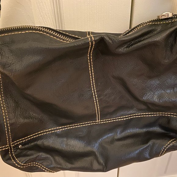 Fossil Soft Black Leather Shoulder Purse Handbag - Picture 3 of 5